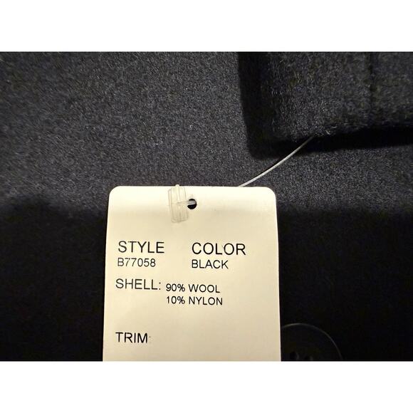 Braetan Women's Warm Wool Blend Black 6 Button Up Pea Coat Jacket Size Medium - Picture 10 of 10